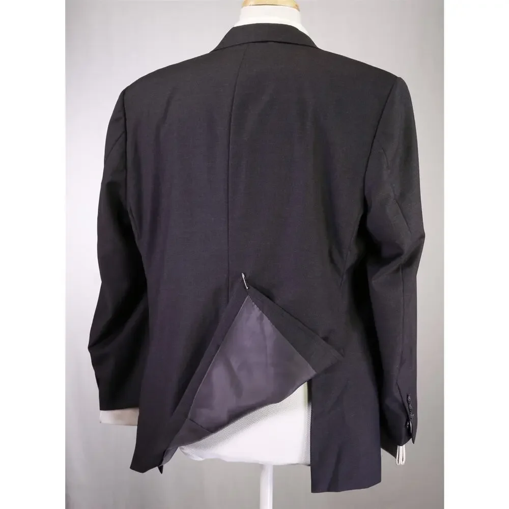 Tommy Hui Bespoke Tailored Charcoal Gray 2-Btn Wool Suit 42S